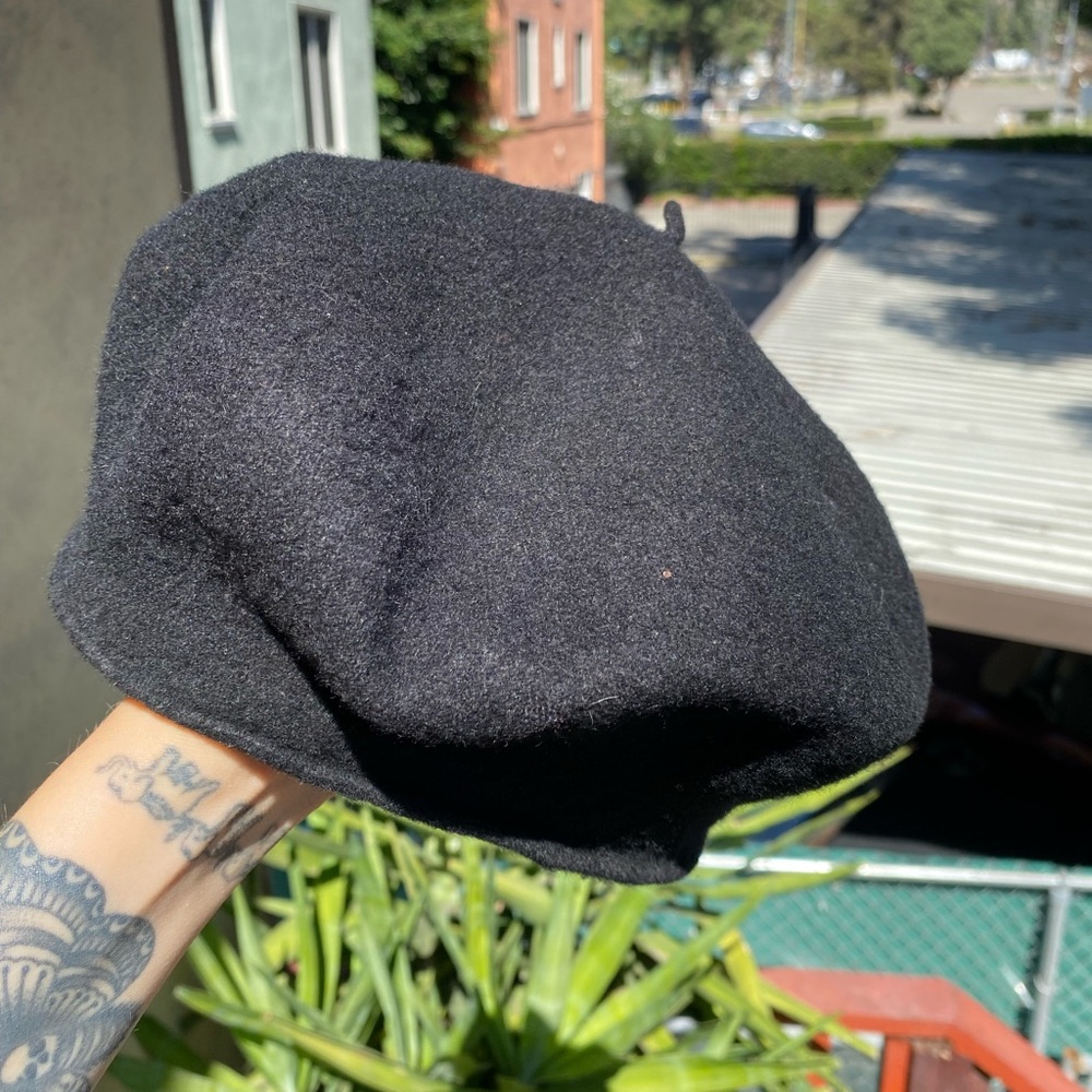 Black Wool Beret Hat